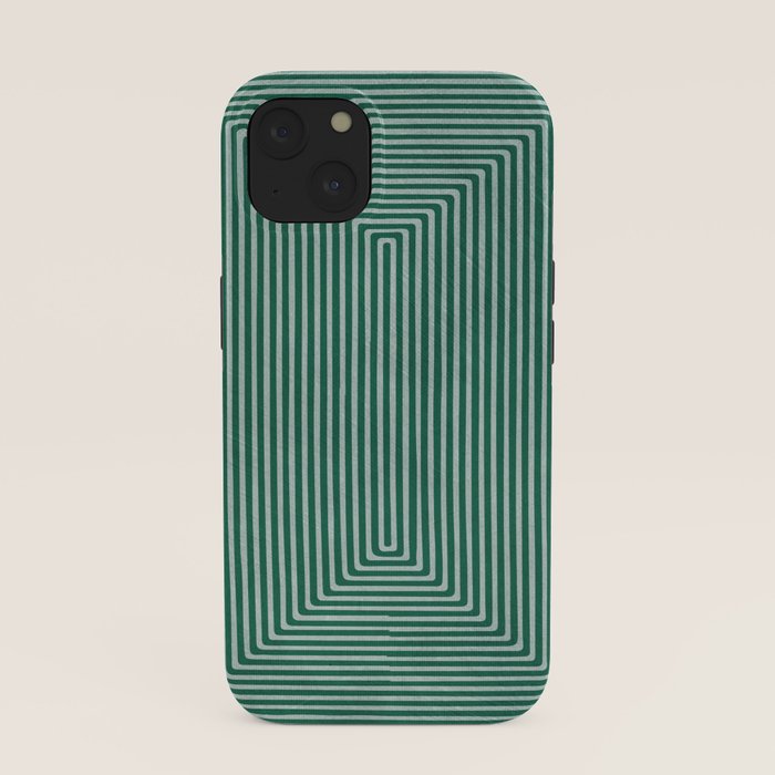 Green Black Abstract Geometric Design Artwork iPhone Case