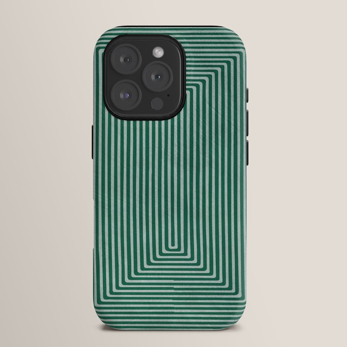 Green Black Abstract Geometric Design Artwork iPhone Case