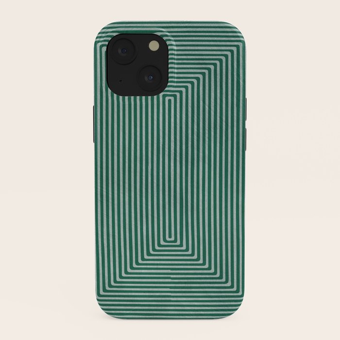 Green Black Abstract Geometric Design Artwork iPhone Case