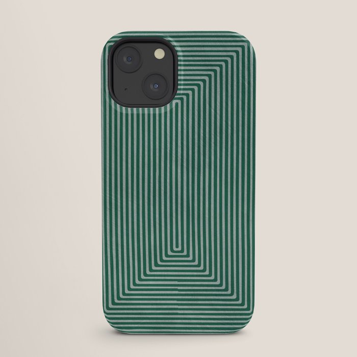 Green Black Abstract Geometric Design Artwork iPhone Case