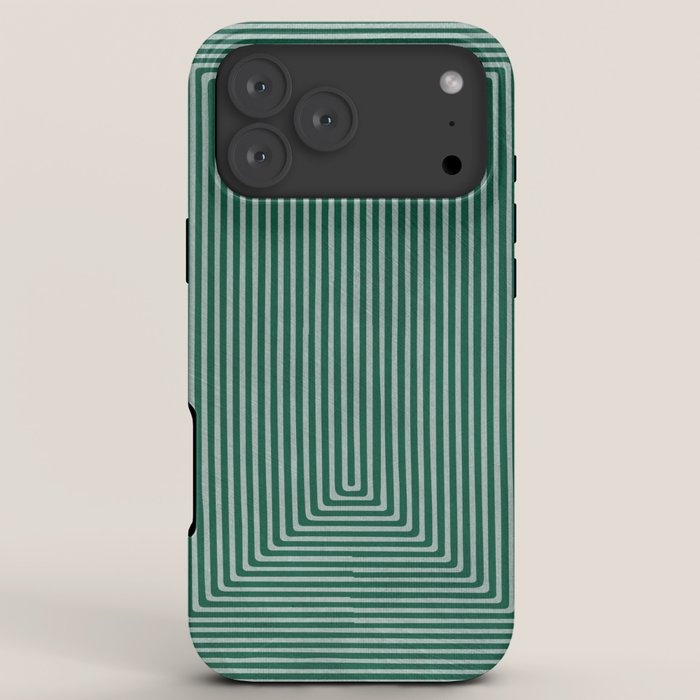 Green Black Abstract Geometric Design Artwork iPhone Case