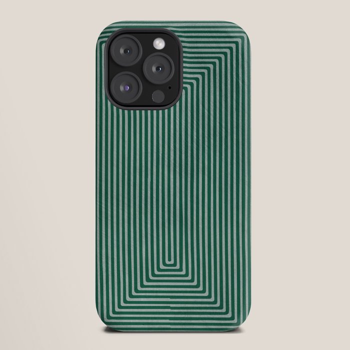 Green Black Abstract Geometric Design Artwork iPhone Case