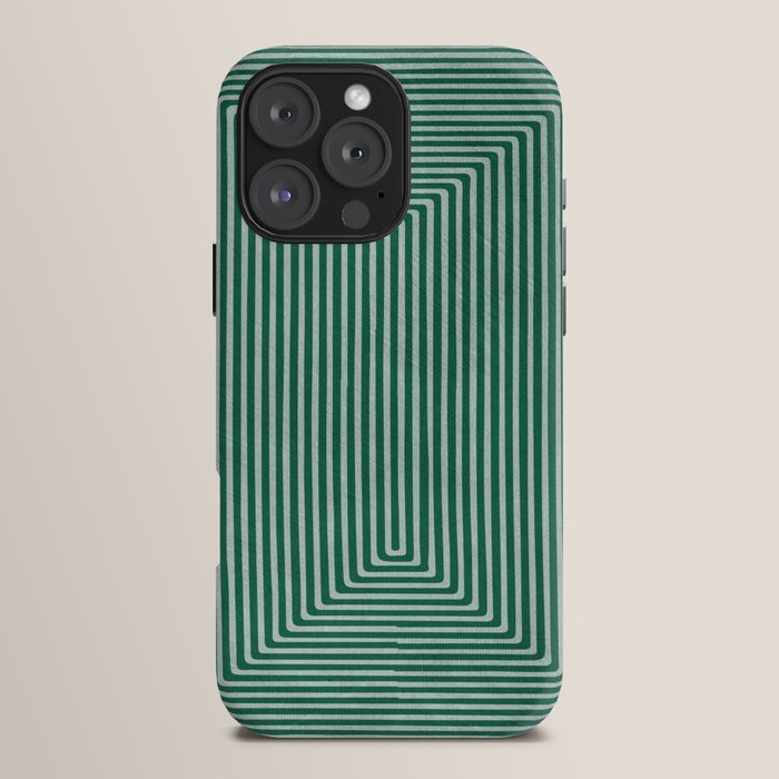 Green Black Abstract Geometric Design Artwork iPhone Case