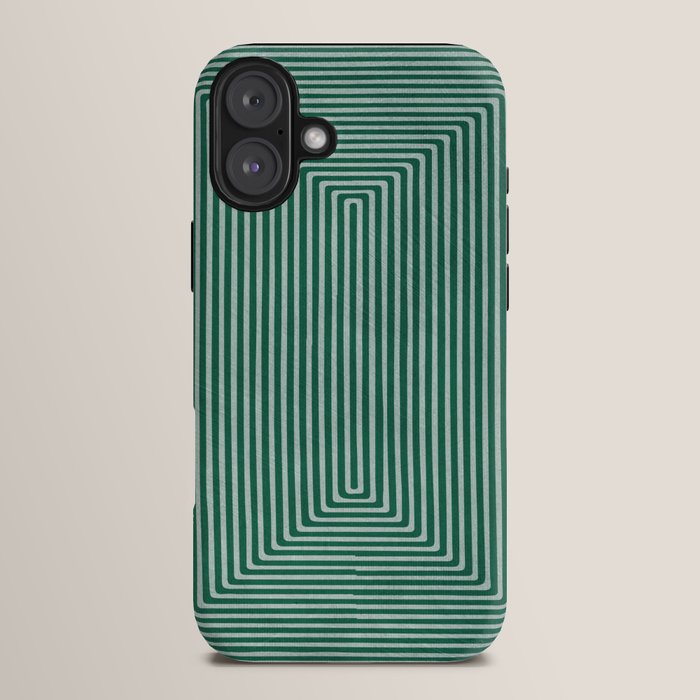 Green Black Abstract Geometric Design Artwork iPhone Case