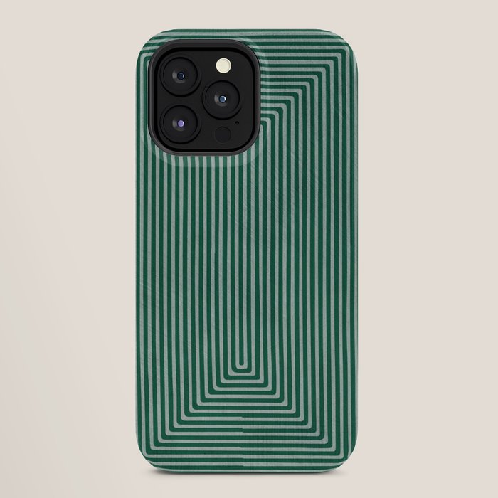 Green Black Abstract Geometric Design Artwork iPhone Case