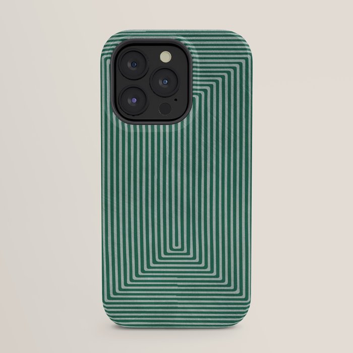 Green Black Abstract Geometric Design Artwork iPhone Case