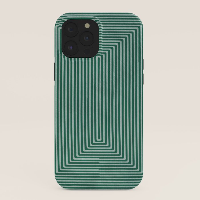 Green Black Abstract Geometric Design Artwork iPhone Case