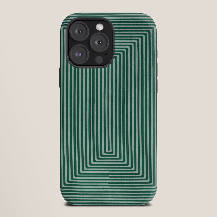 Green Black Abstract Geometric Design Artwork iPhone Case