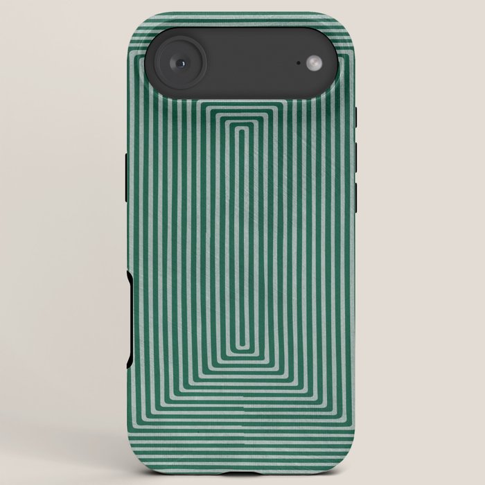 Green Black Abstract Geometric Design Artwork iPhone Case