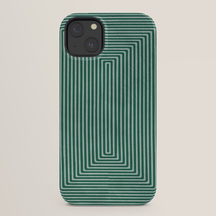 Green Black Abstract Geometric Design Artwork iPhone Case