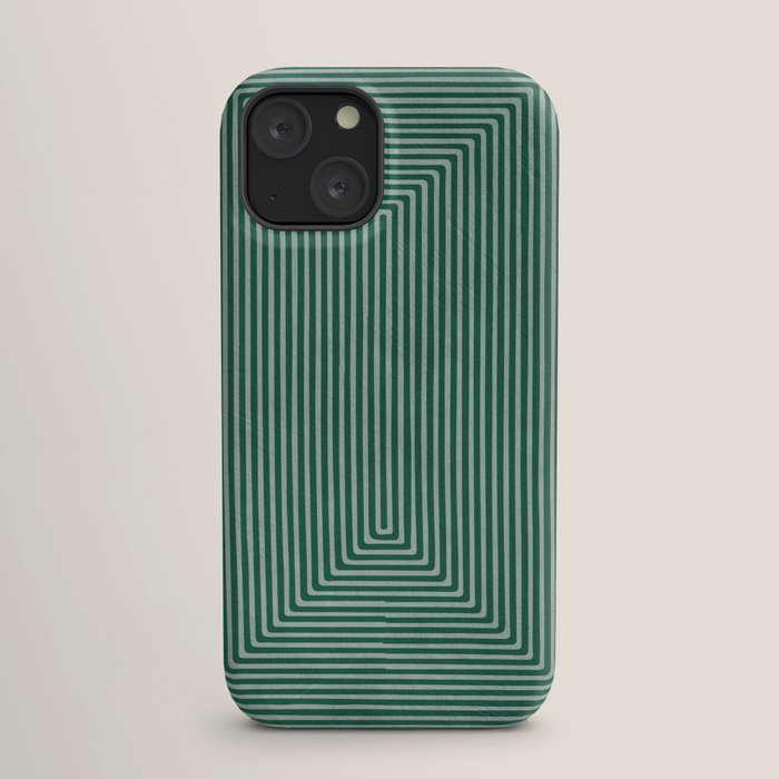 Green Black Abstract Geometric Design Artwork iPhone Case