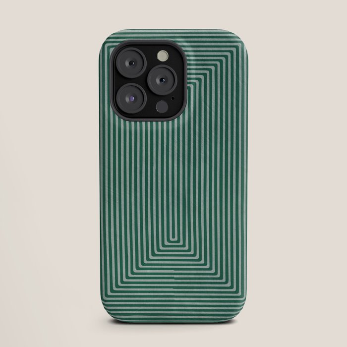 Green Black Abstract Geometric Design Artwork iPhone Case