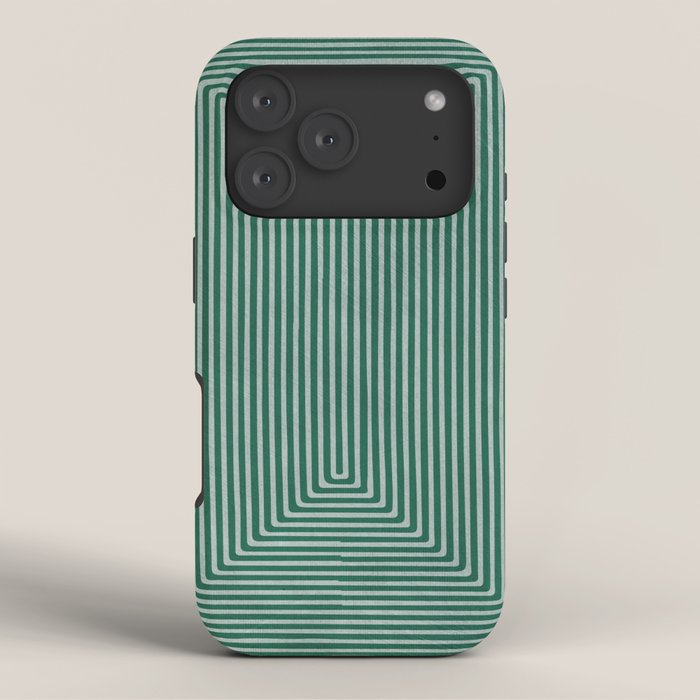 Green Black Abstract Geometric Design Artwork iPhone Case
