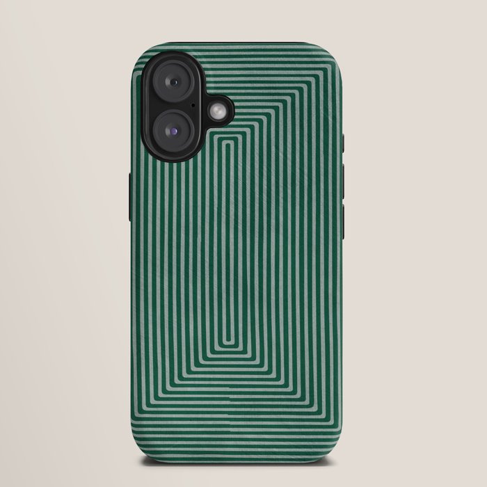 Green Black Abstract Geometric Design Artwork iPhone Case