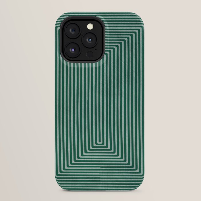Green Black Abstract Geometric Design Artwork iPhone Case