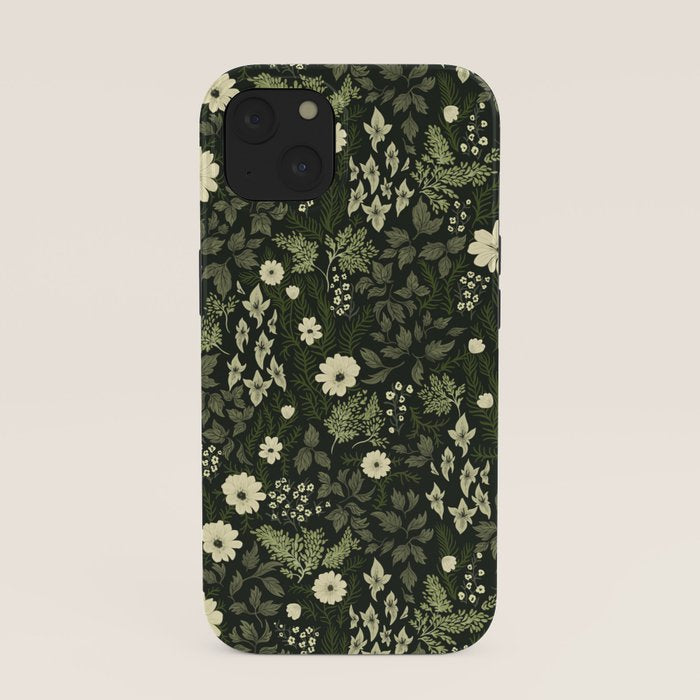 Woodland Nouveau Pattern Forest Green iPhone Case