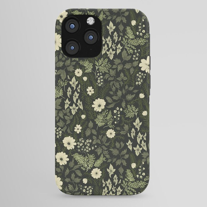 Woodland Nouveau Pattern Forest Green iPhone Case