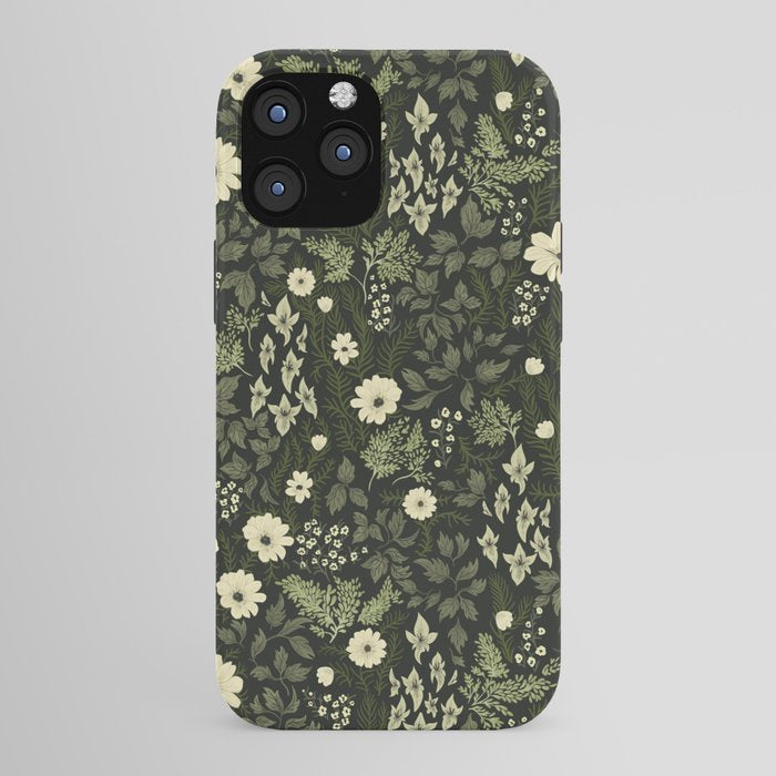Woodland Nouveau Pattern Forest Green iPhone Case