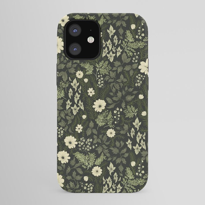 Woodland Nouveau Pattern Forest Green iPhone Case