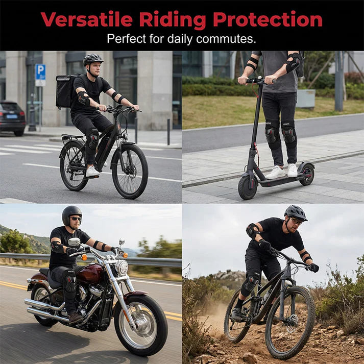 🏍️ NOW 50% OFF! 🛡️ Motorcycle knee and elbow pads – Shock-resistant, adjustable straps and breathable padding – essential for safety while riding a motorcycle, skating, or cycling 💪