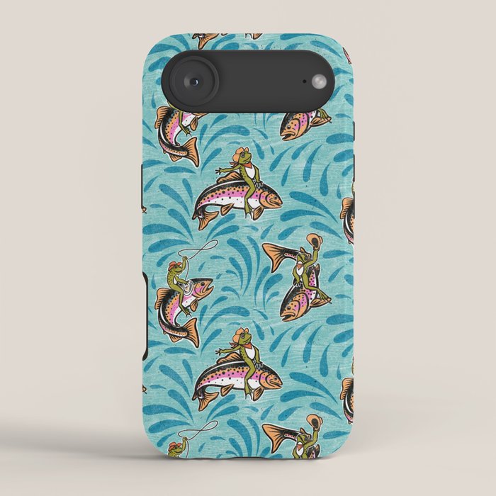 Rodeo Frogs - Aqua iPhone Case