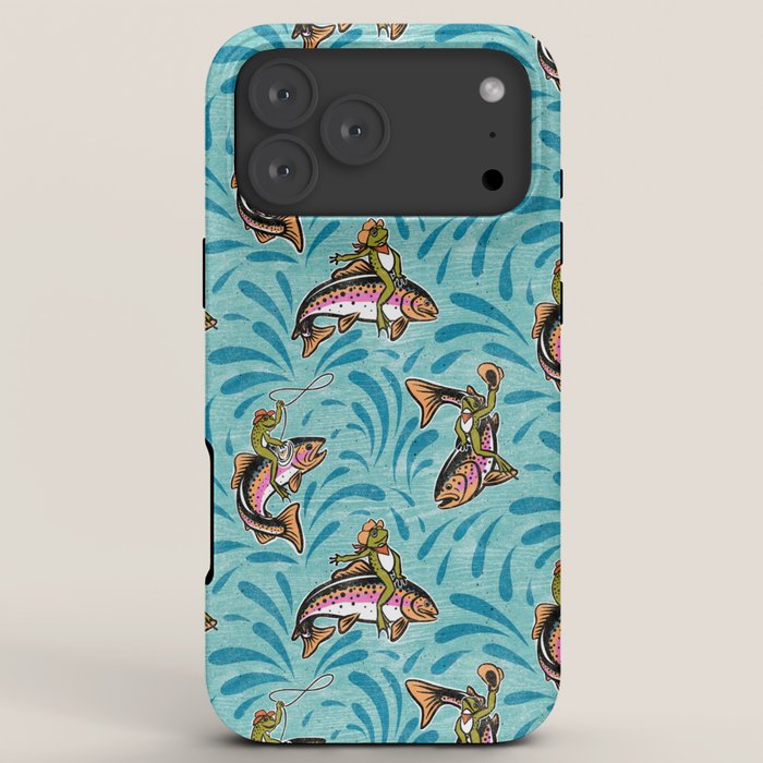Rodeo Frogs - Aqua iPhone Case