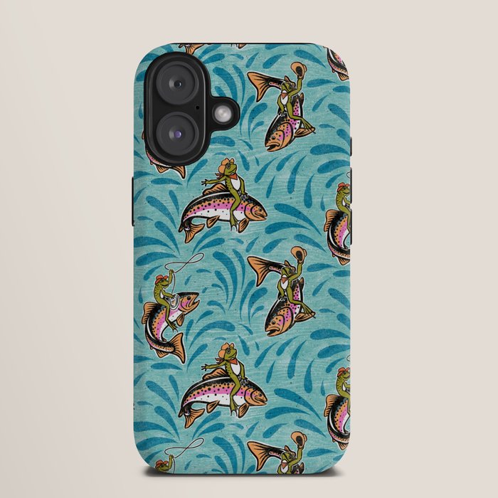 Rodeo Frogs - Aqua iPhone Case