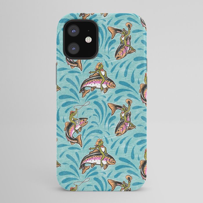 Rodeo Frogs - Aqua iPhone Case