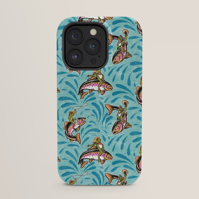 Rodeo Frogs - Aqua iPhone Case