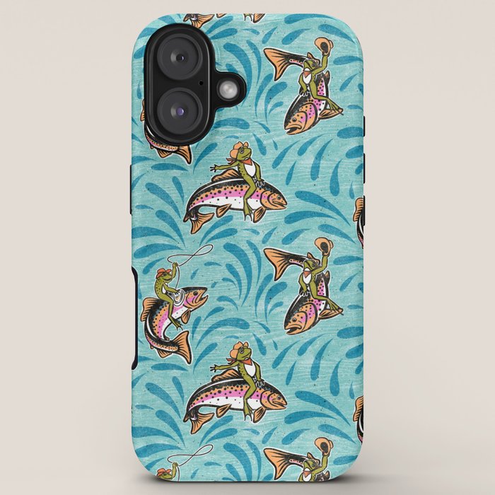 Rodeo Frogs - Aqua iPhone Case