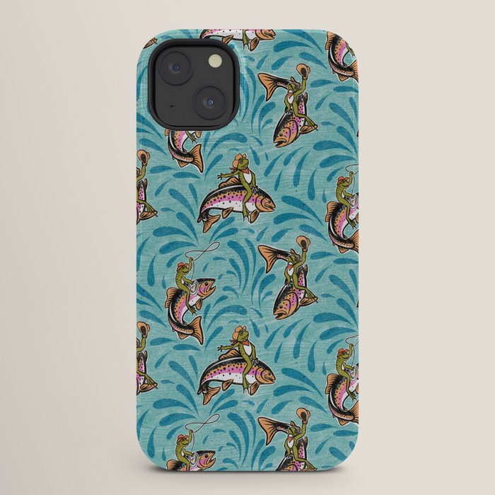 Rodeo Frogs - Aqua iPhone Case