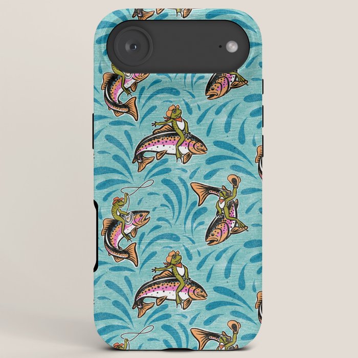 Rodeo Frogs - Aqua iPhone Case