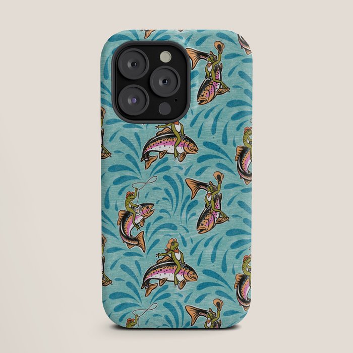 Rodeo Frogs - Aqua iPhone Case