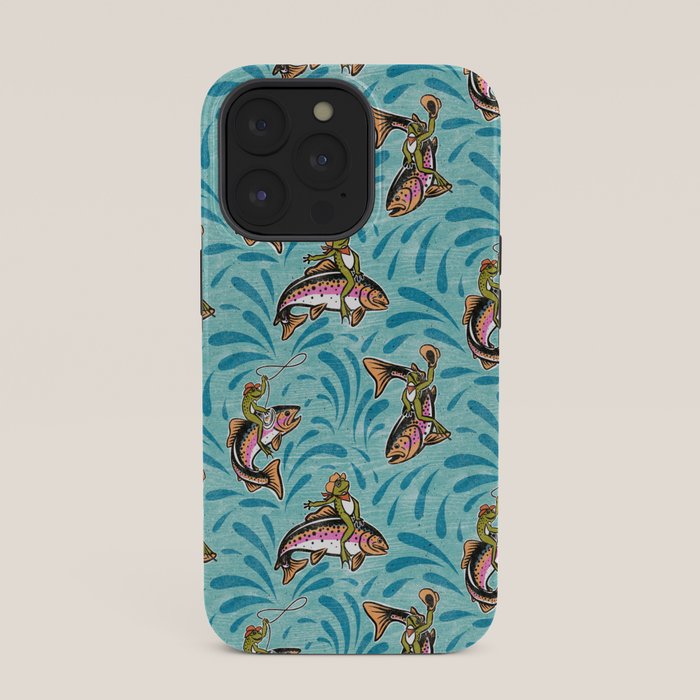 Rodeo Frogs - Aqua iPhone Case