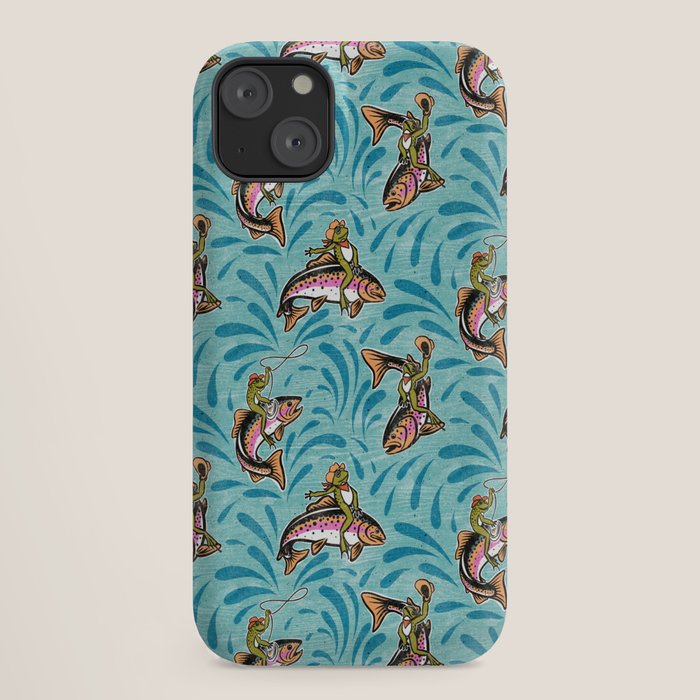 Rodeo Frogs - Aqua iPhone Case