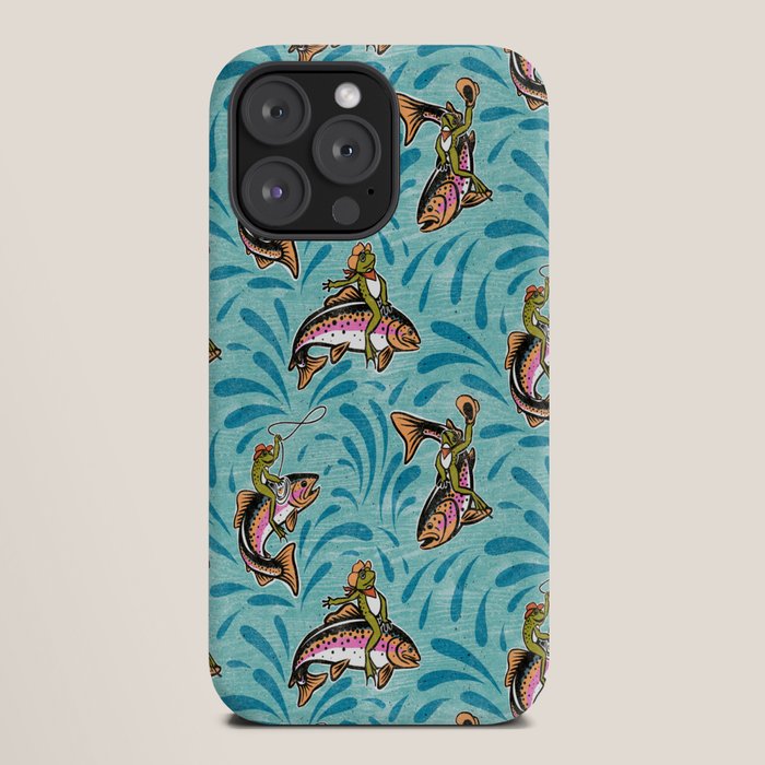 Rodeo Frogs - Aqua iPhone Case
