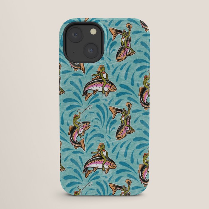 Rodeo Frogs - Aqua iPhone Case