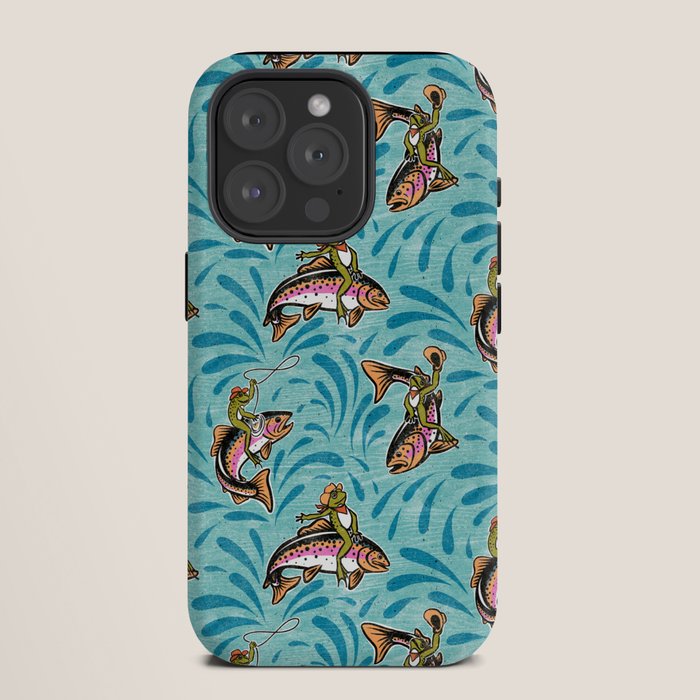 Rodeo Frogs - Aqua iPhone Case