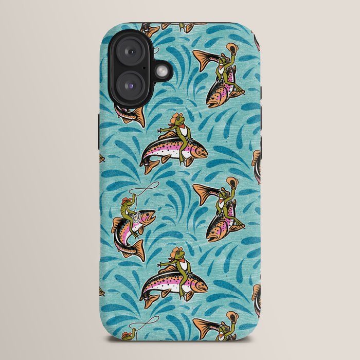 Rodeo Frogs - Aqua iPhone Case