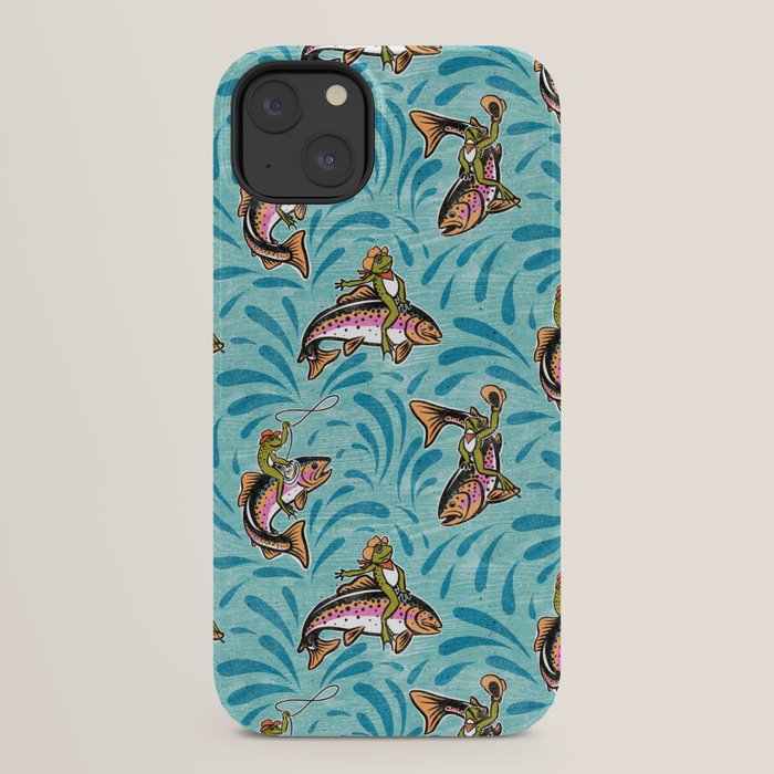 Rodeo Frogs - Aqua iPhone Case