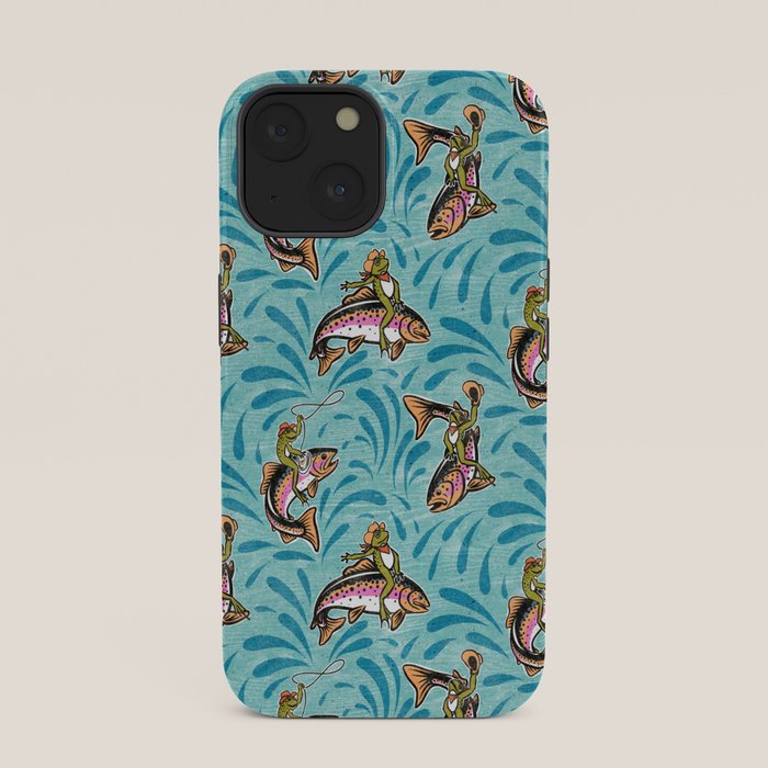Rodeo Frogs - Aqua iPhone Case