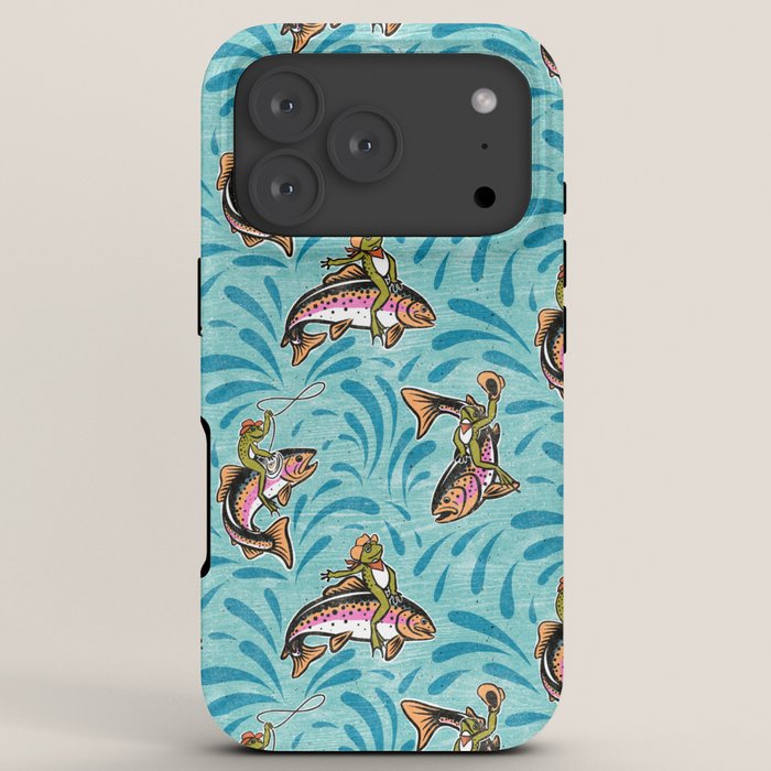 Rodeo Frogs - Aqua iPhone Case