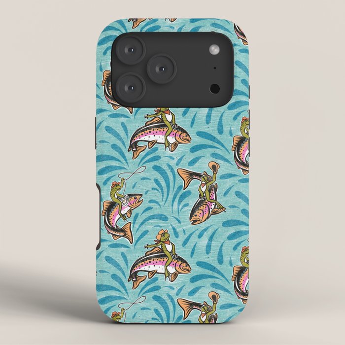 Rodeo Frogs - Aqua iPhone Case