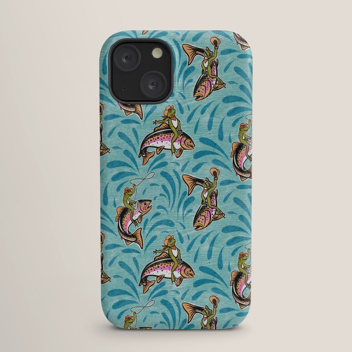 Rodeo Frogs - Aqua iPhone Case