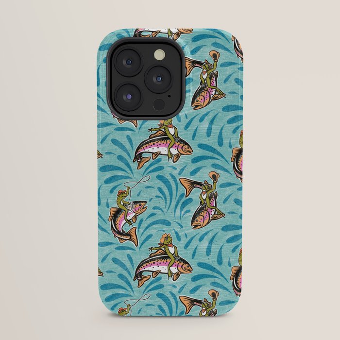 Rodeo Frogs - Aqua iPhone Case