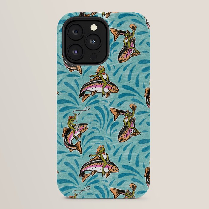 Rodeo Frogs - Aqua iPhone Case