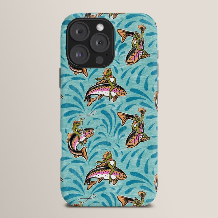 Rodeo Frogs - Aqua iPhone Case