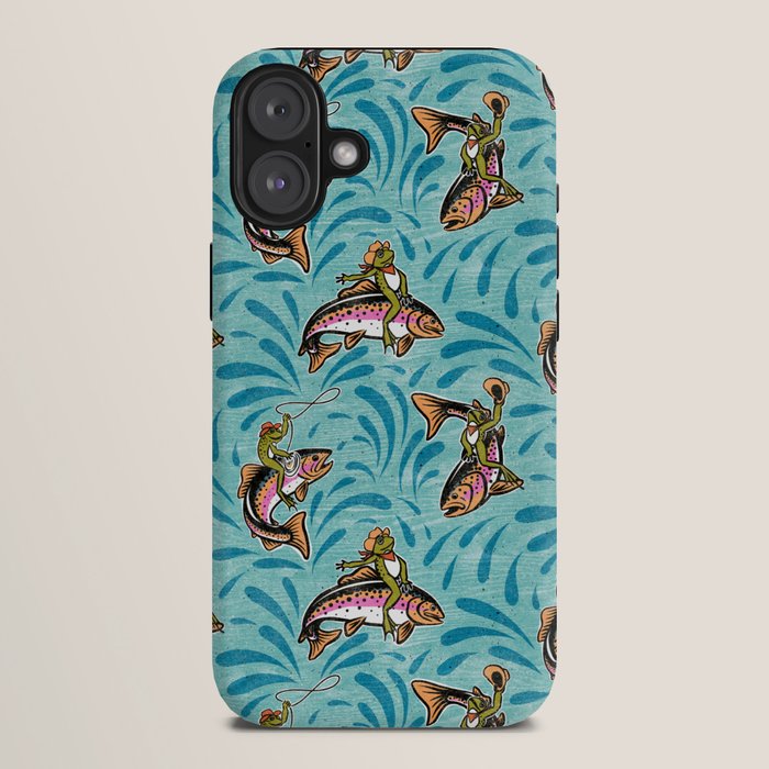Rodeo Frogs - Aqua iPhone Case