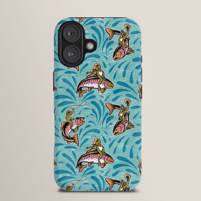 Rodeo Frogs - Aqua iPhone Case