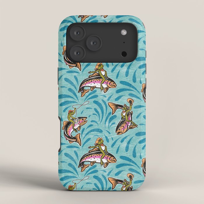 Rodeo Frogs - Aqua iPhone Case